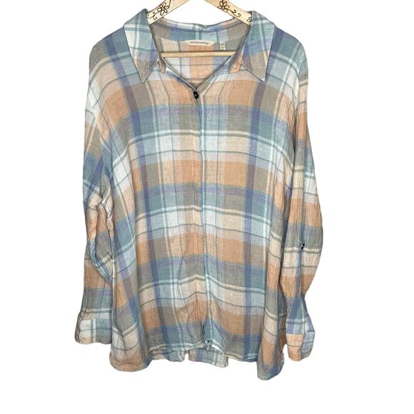 Soft Surroundings Crinkle Linen Blouse Top Size 3X - Picture 1 of 9